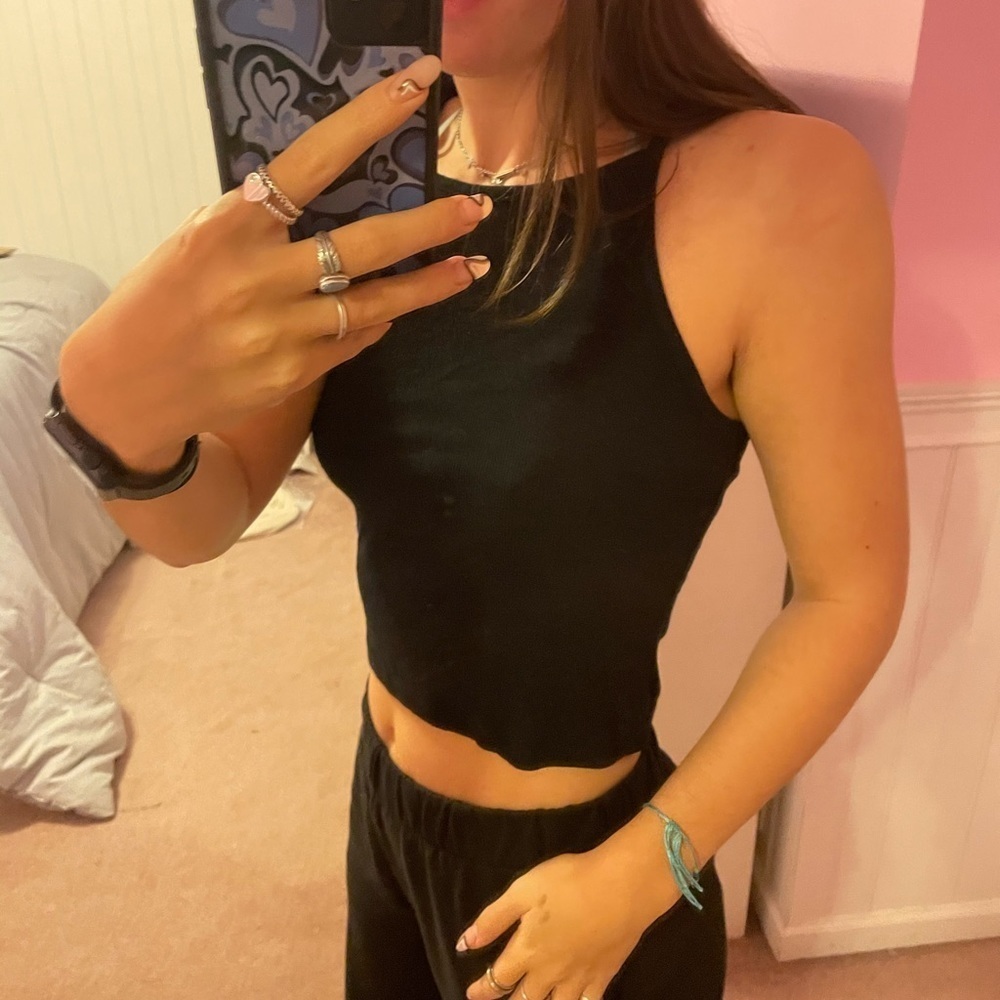 Black Brandy Melville crop top - Picture 2 of 3